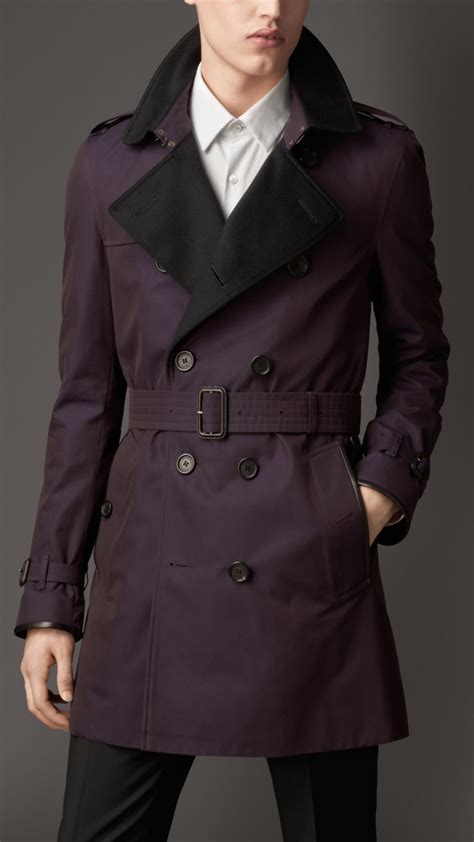 mens purple burberry trench|Burberry gabardine trench coats men's.